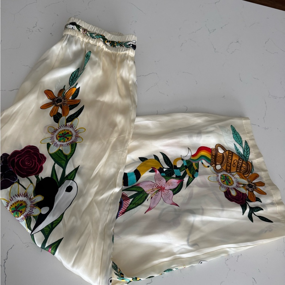 Alemais Meagan Floral Print Wide-Leg silk Pants - Picture 7 of 7